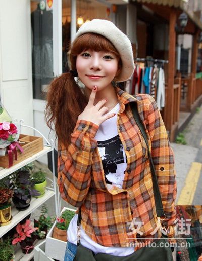 20款格纹衫搭配 感受韩国春季流行